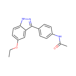 CCOc1ccc2[nH]nc(-c3ccc(NC(C)=O)cc3)c2c1 ZINC000096270051