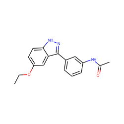 CCOc1ccc2[nH]nc(-c3cccc(NC(C)=O)c3)c2c1 ZINC000096270050