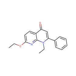 CCOc1ccc2c(=O)cc(-c3ccccc3)n(CC)c2n1 ZINC000013579561