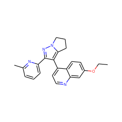 CCOc1ccc2c(-c3c(-c4cccc(C)n4)nn4c3CCC4)ccnc2c1 ZINC000027110251