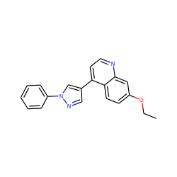 CCOc1ccc2c(-c3cnn(-c4ccccc4)c3)ccnc2c1 ZINC000084633444