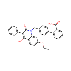 CCOc1ccc2c(O)c(-c3ccccc3)c(=O)n(Cc3ccc(-c4ccccc4C(=O)O)cc3)c2c1 ZINC000100773089