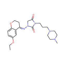 CCOc1ccc2c(c1)/C(=N/N1CC(=O)N(CCCN3CCN(C)CC3)C1=O)CCO2 ZINC000045496463