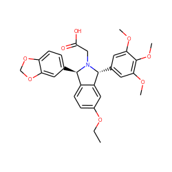 CCOc1ccc2c(c1)[C@@H](c1cc(OC)c(OC)c(OC)c1)N(CC(=O)O)[C@@H]2c1ccc2c(c1)OCO2 ZINC000029464247