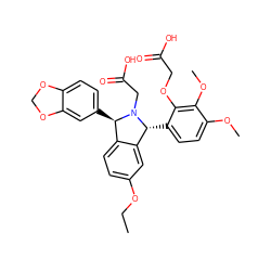 CCOc1ccc2c(c1)[C@@H](c1ccc(OC)c(OC)c1OCC(=O)O)N(CC(=O)O)[C@@H]2c1ccc2c(c1)OCO2 ZINC000029410976