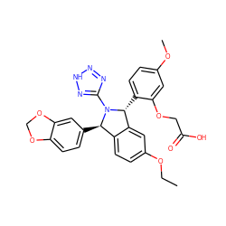 CCOc1ccc2c(c1)[C@@H](c1ccc(OC)cc1OCC(=O)O)N(c1nn[nH]n1)[C@@H]2c1ccc2c(c1)OCO2 ZINC000029463076