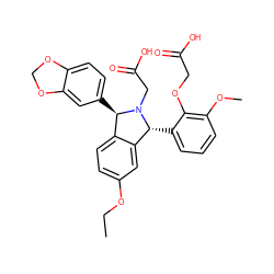 CCOc1ccc2c(c1)[C@@H](c1cccc(OC)c1OCC(=O)O)N(CC(=O)O)[C@@H]2c1ccc2c(c1)OCO2 ZINC000029467714