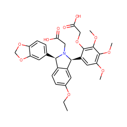 CCOc1ccc2c(c1)[C@H](c1cc(OC)c(OC)c(OC)c1OCC(=O)O)N(CC(=O)O)[C@@H]2c1ccc2c(c1)OCO2 ZINC000029468064