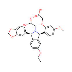 CCOc1ccc2c(c1)[C@H](c1ccc(OC)cc1OCC(=O)O)N(CC(=O)O)[C@@H]2c1ccc2c(c1)OCO2 ZINC000029465959