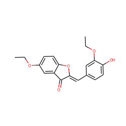 CCOc1ccc2c(c1)C(=O)/C(=C/c1ccc(O)c(OCC)c1)O2 ZINC001772586145