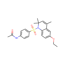 CCOc1ccc2c(c1)C(C)=CC(C)(C)N2S(=O)(=O)c1ccc(NC(C)=O)cc1 ZINC000000826608