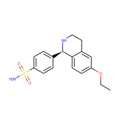 CCOc1ccc2c(c1)CCN[C@@H]2c1ccc(S(N)(=O)=O)cc1 ZINC000084670514