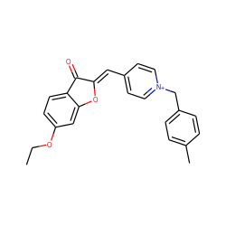 CCOc1ccc2c(c1)O/C(=C\c1cc[n+](Cc3ccc(C)cc3)cc1)C2=O ZINC000058576448