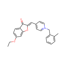 CCOc1ccc2c(c1)O/C(=C\c1cc[n+](Cc3ccccc3C)cc1)C2=O ZINC000058582560