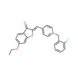 CCOc1ccc2c(c1)O/C(=C\c1cc[n+](Cc3ccccc3F)cc1)C2=O ZINC000058575869