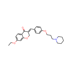 CCOc1ccc2c(c1)OC/C(=C\c1ccc(OCCCN3CCCCC3)cc1)C2=O ZINC000299851168