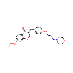 CCOc1ccc2c(c1)OC/C(=C\c1ccc(OCCCN3CCOCC3)cc1)C2=O ZINC000299853033