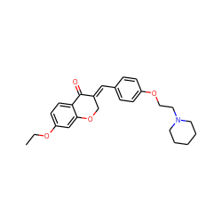 CCOc1ccc2c(c1)OC/C(=C\c1ccc(OCCN3CCCCC3)cc1)C2=O ZINC000299854260