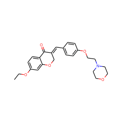 CCOc1ccc2c(c1)OC/C(=C\c1ccc(OCCN3CCOCC3)cc1)C2=O ZINC000299854459