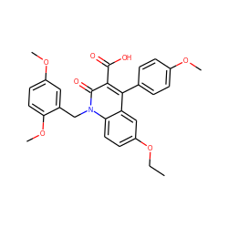 CCOc1ccc2c(c1)c(-c1ccc(OC)cc1)c(C(=O)O)c(=O)n2Cc1cc(OC)ccc1OC ZINC000029555394