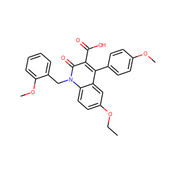 CCOc1ccc2c(c1)c(-c1ccc(OC)cc1)c(C(=O)O)c(=O)n2Cc1ccccc1OC ZINC000029555448