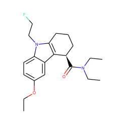 CCOc1ccc2c(c1)c1c(n2CCF)CCC[C@H]1C(=O)N(CC)CC ZINC000073198878