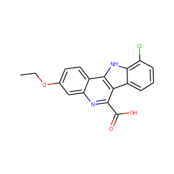 CCOc1ccc2c(c1)nc(C(=O)O)c1c3cccc(Cl)c3[nH]c21 ZINC000473099731