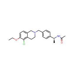 CCOc1ccc2c(c1Cl)CCN(Cc1ccc([C@H](C)NC(C)=O)cc1)C2 ZINC001772608508