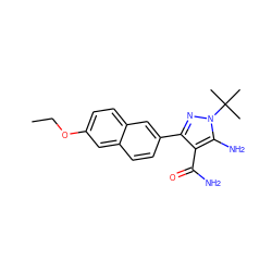 CCOc1ccc2cc(-c3nn(C(C)(C)C)c(N)c3C(N)=O)ccc2c1 ZINC000103251500