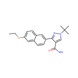 CCOc1ccc2cc(-c3nn(C(C)(C)C)cc3C(N)=O)ccc2c1 ZINC000103251503