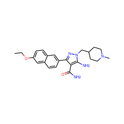 CCOc1ccc2cc(-c3nn(CC4CCN(C)CC4)c(N)c3C(N)=O)ccc2c1 ZINC000103251507