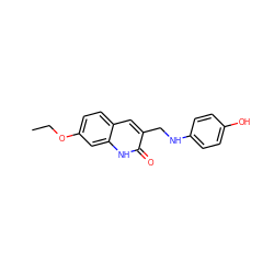 CCOc1ccc2cc(CNc3ccc(O)cc3)c(=O)[nH]c2c1 ZINC000013086662