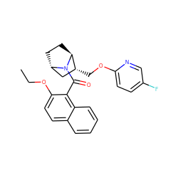 CCOc1ccc2ccccc2c1C(=O)N1[C@H]2CC[C@H]1[C@H](COc1ccc(F)cn1)C2 ZINC000226050412