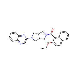 CCOc1ccc2ccccc2c1C(=O)N1C[C@@H]2CN(c3cnc4ccccc4n3)C[C@@H]2C1 ZINC000116825307