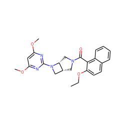 CCOc1ccc2ccccc2c1C(=O)N1C[C@@H]2CN(c3nc(OC)cc(OC)n3)[C@@H]2C1 ZINC000116826459