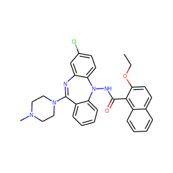 CCOc1ccc2ccccc2c1C(=O)NN1c2ccc(Cl)cc2N=C(N2CCN(C)CC2)c2ccccc21 ZINC000036089376