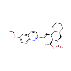 CCOc1ccc2nc(/C=C/[C@@H]3[C@@H]4[C@@H](C)OC(=O)[C@@H]4C[C@@H]4CCCC[C@H]43)ccc2c1 ZINC000028571650