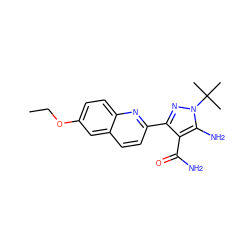 CCOc1ccc2nc(-c3nn(C(C)(C)C)c(N)c3C(N)=O)ccc2c1 ZINC000103252546