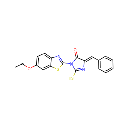 CCOc1ccc2nc(N3C(=O)/C(=C/c4ccccc4)N=C3S)sc2c1 ZINC000004923060