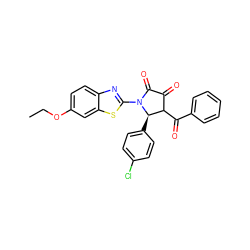 CCOc1ccc2nc(N3C(=O)C(=O)C(C(=O)c4ccccc4)[C@H]3c3ccc(Cl)cc3)sc2c1 ZINC000008921188