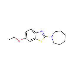 CCOc1ccc2nc(N3CCCCCC3)sc2c1 ZINC000000216216