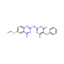 CCOc1ccc2nc(Nc3nc(C)c(Cc4ccccc4)c(=O)[nH]3)nc(C)c2c1 ZINC000018084920