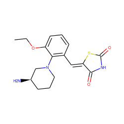 CCOc1cccc(/C=C2\SC(=O)NC2=O)c1N1CCC[C@@H](N)C1 ZINC000084671049