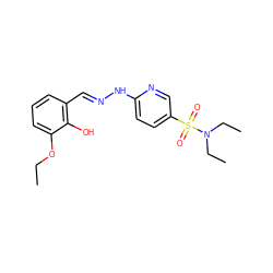 CCOc1cccc(/C=N/Nc2ccc(S(=O)(=O)N(CC)CC)cn2)c1O ZINC000006246395