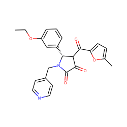 CCOc1cccc([C@@H]2C(C(=O)c3ccc(C)o3)C(=O)C(=O)N2Cc2ccncc2)c1 ZINC000004093477