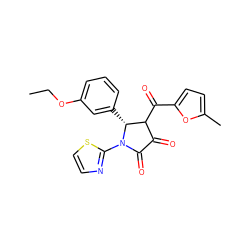 CCOc1cccc([C@@H]2C(C(=O)c3ccc(C)o3)C(=O)C(=O)N2c2nccs2)c1 ZINC000004103407