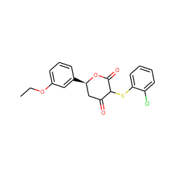 CCOc1cccc([C@@H]2CC(=O)C(Sc3ccccc3Cl)C(=O)O2)c1 ZINC000299838422