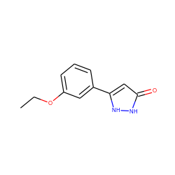 CCOc1cccc(-c2cc(=O)[nH][nH]2)c1 ZINC000004036889