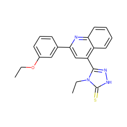 CCOc1cccc(-c2cc(-c3n[nH]c(=S)n3CC)c3ccccc3n2)c1 ZINC000005432303