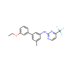 CCOc1cccc(-c2cc(C)cc(Nc3nccc(C(F)(F)F)n3)c2)c1 ZINC000145475057